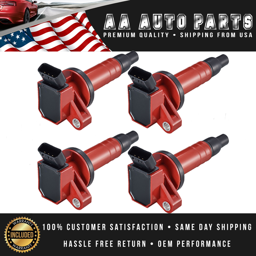 Pack of 4 Red Ignition Coils For 00-02 Chevrolet Prizm & Toyota Corolla L4 1.8L | eBay
