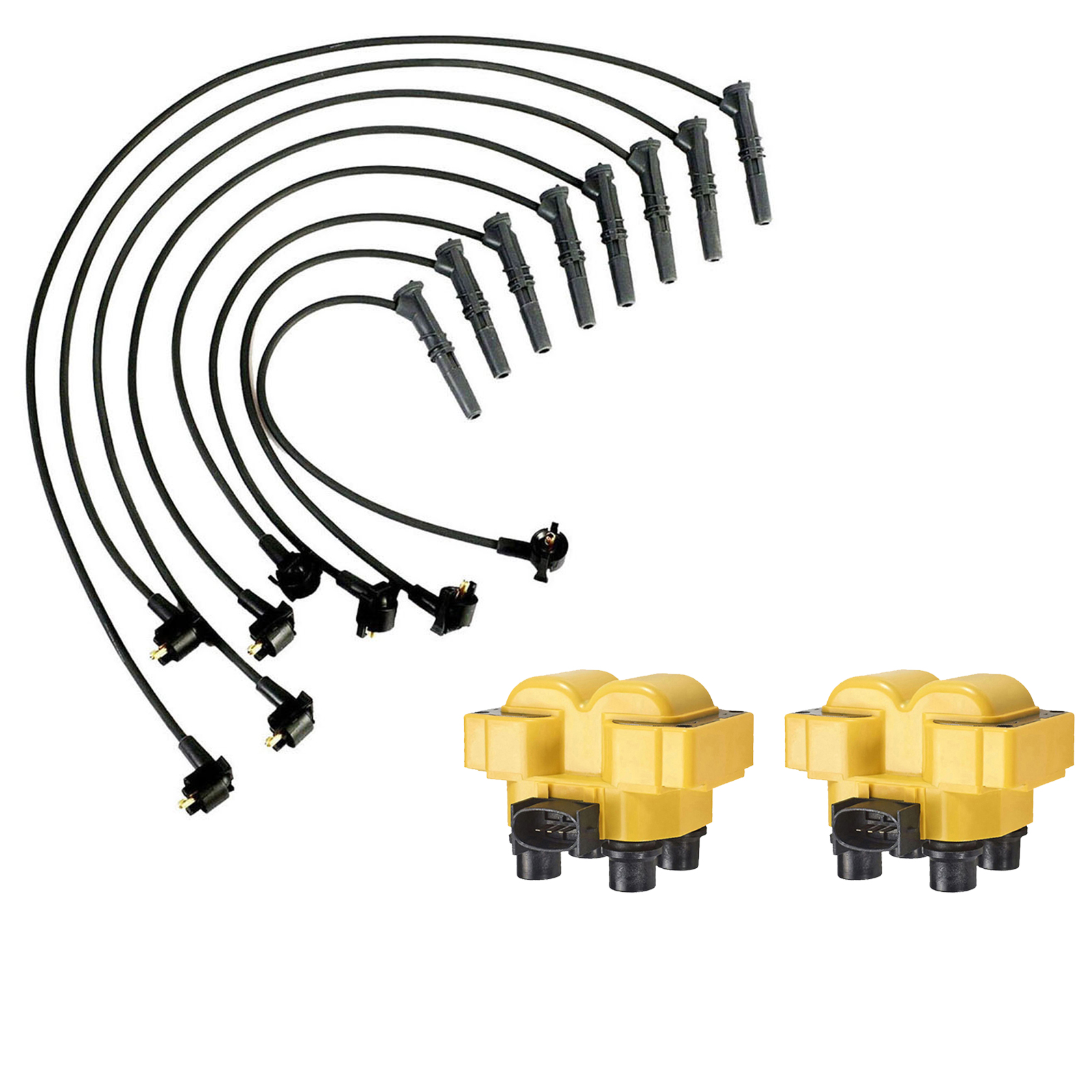 ACEON Set of 2 Performance Ignition coil + Wire Set for Ford F150 F250 Lincoln Mercury