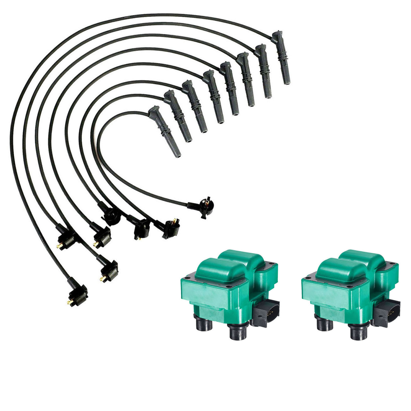 ACEON Set of 2 Performance Ignition coil + Wire Set for For Ford F150 F250 Lincoln Mercury