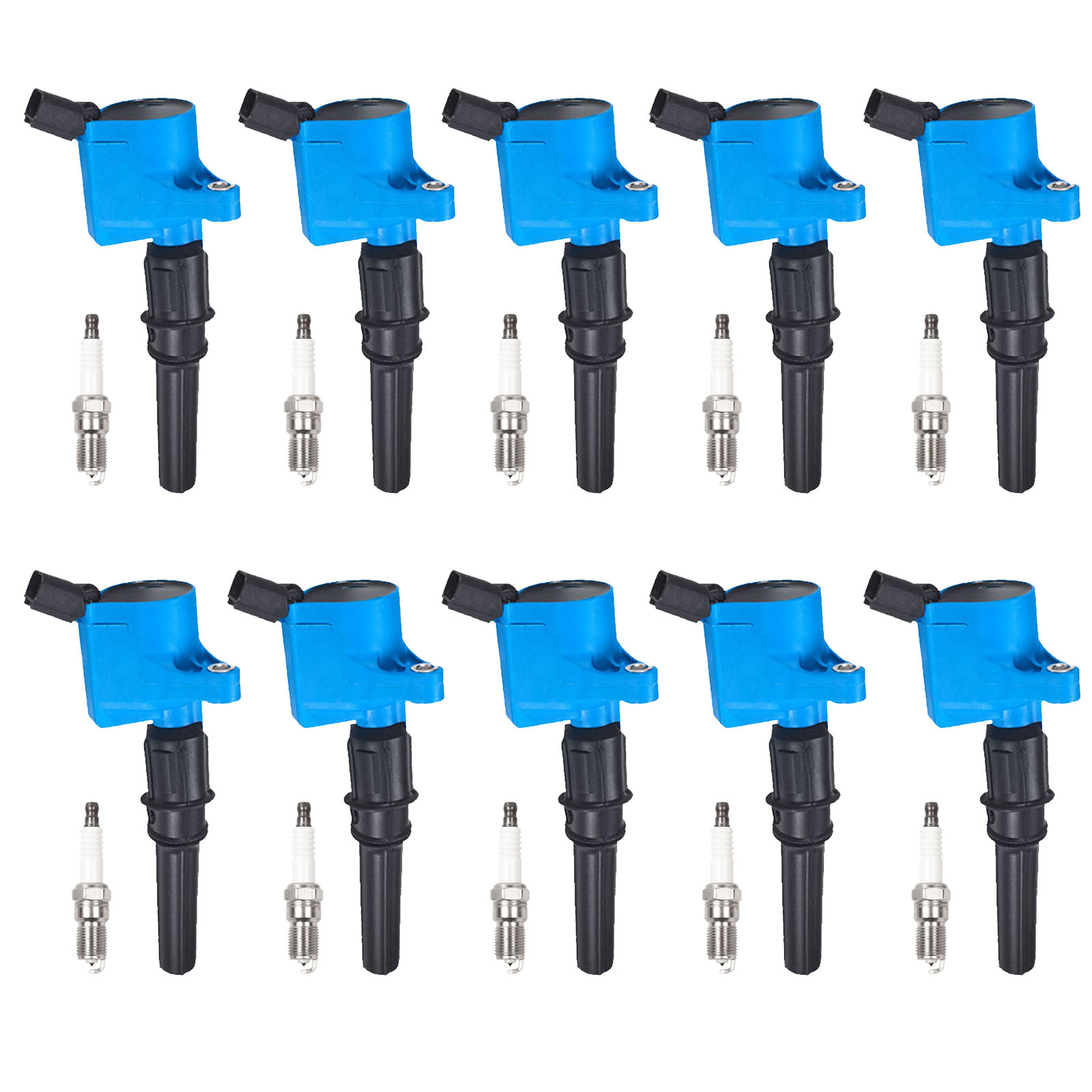 ACEON Set of 10 Performance Ignition coil + Spark Plug For 98-08 Ford F-150 E-150 Expedition