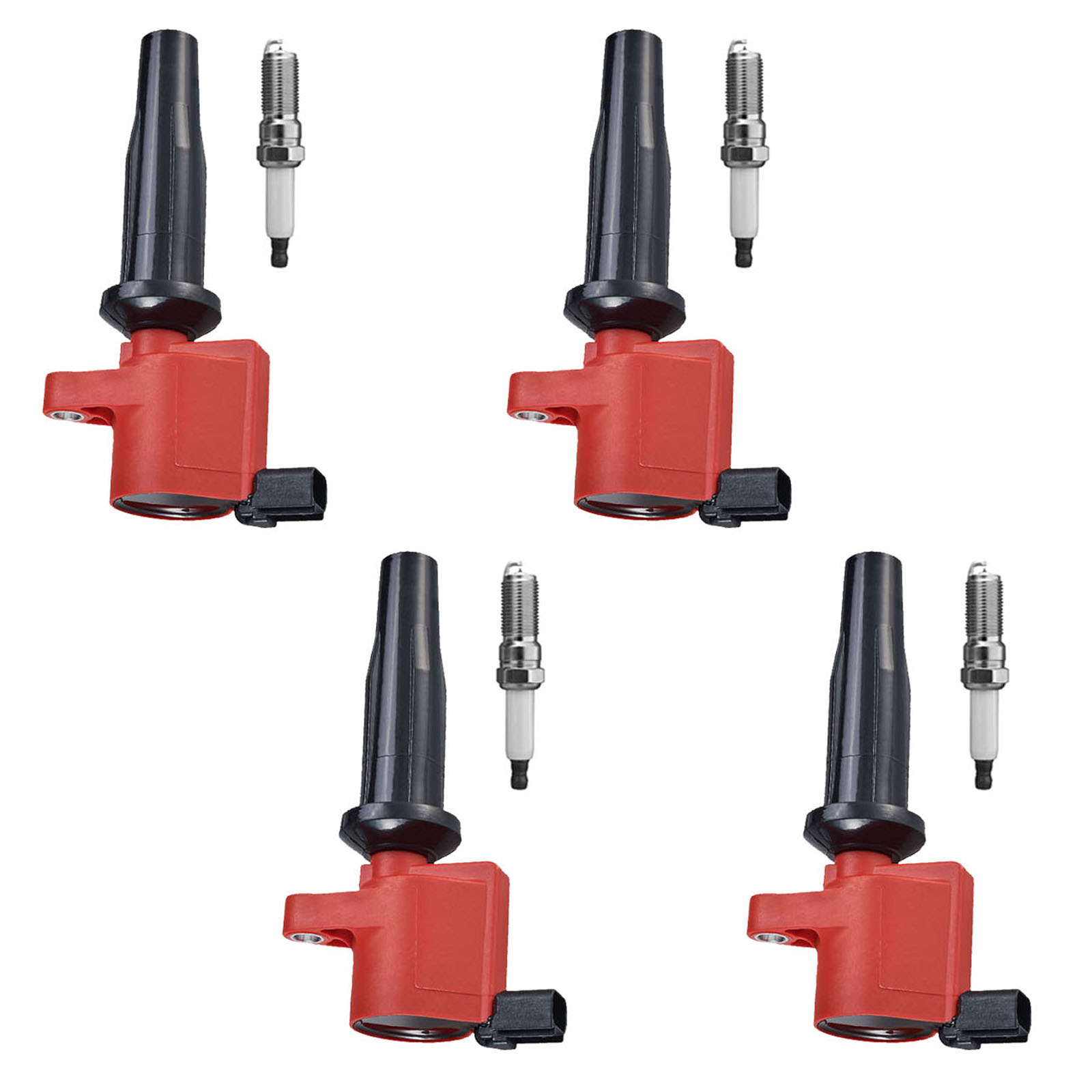 ACEON Set of 4 Performance Ignition coil + Spark Plug For Ford Mazda Transit Focus 2.0L 2.3L
