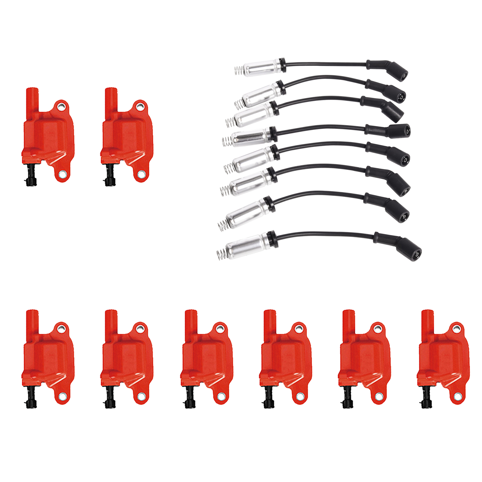 ACEON Set of 8 Performance Ignition coil + Wire Set For GMC Cadillac Chevy Buick V8 5.3L/6.0L/6.2L