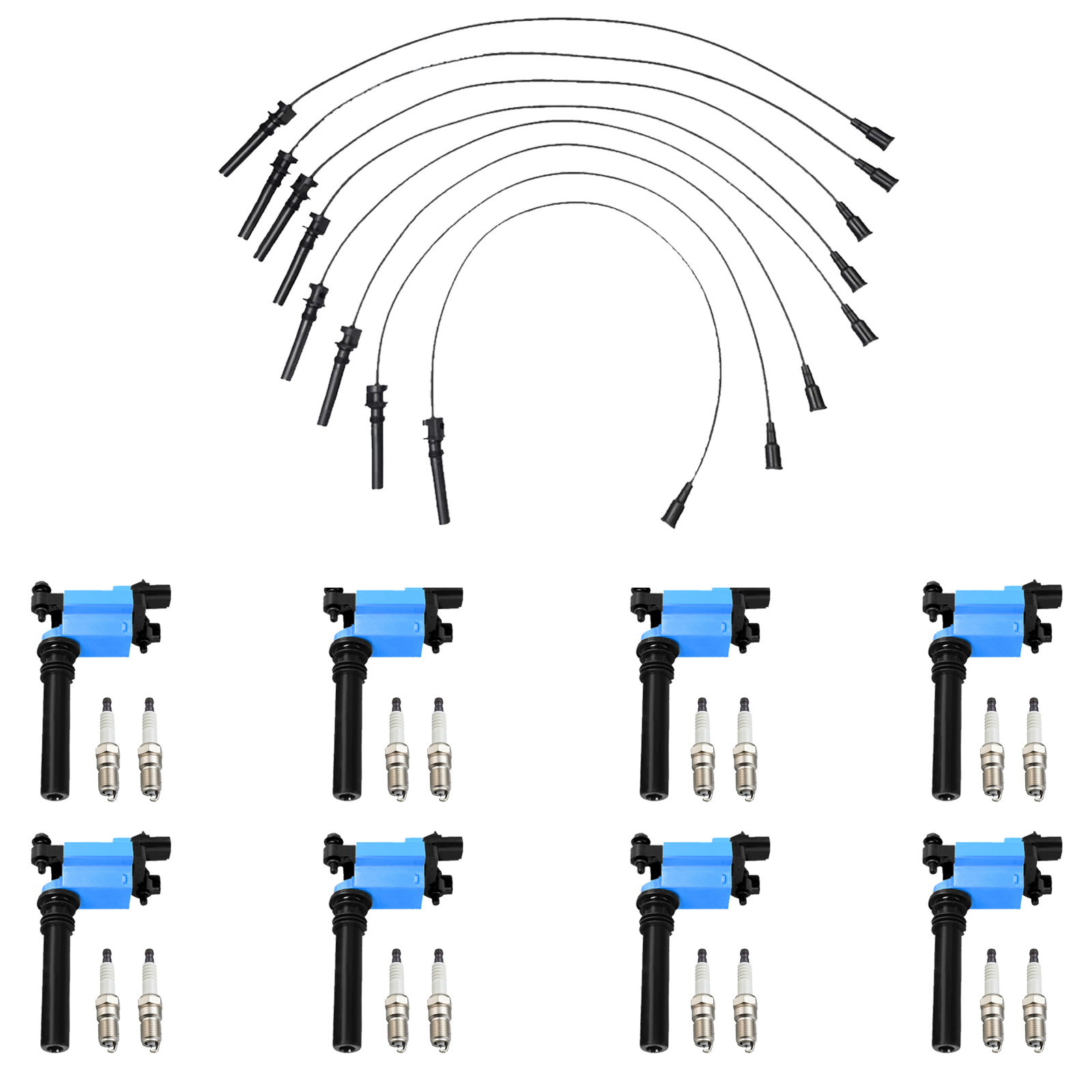 ACEON Set of 8 Performance Ignition coil + Wire Set + Spark Plug For Dodge Ram 1500 Durango Chrysler 300 Jeep 5.7L
