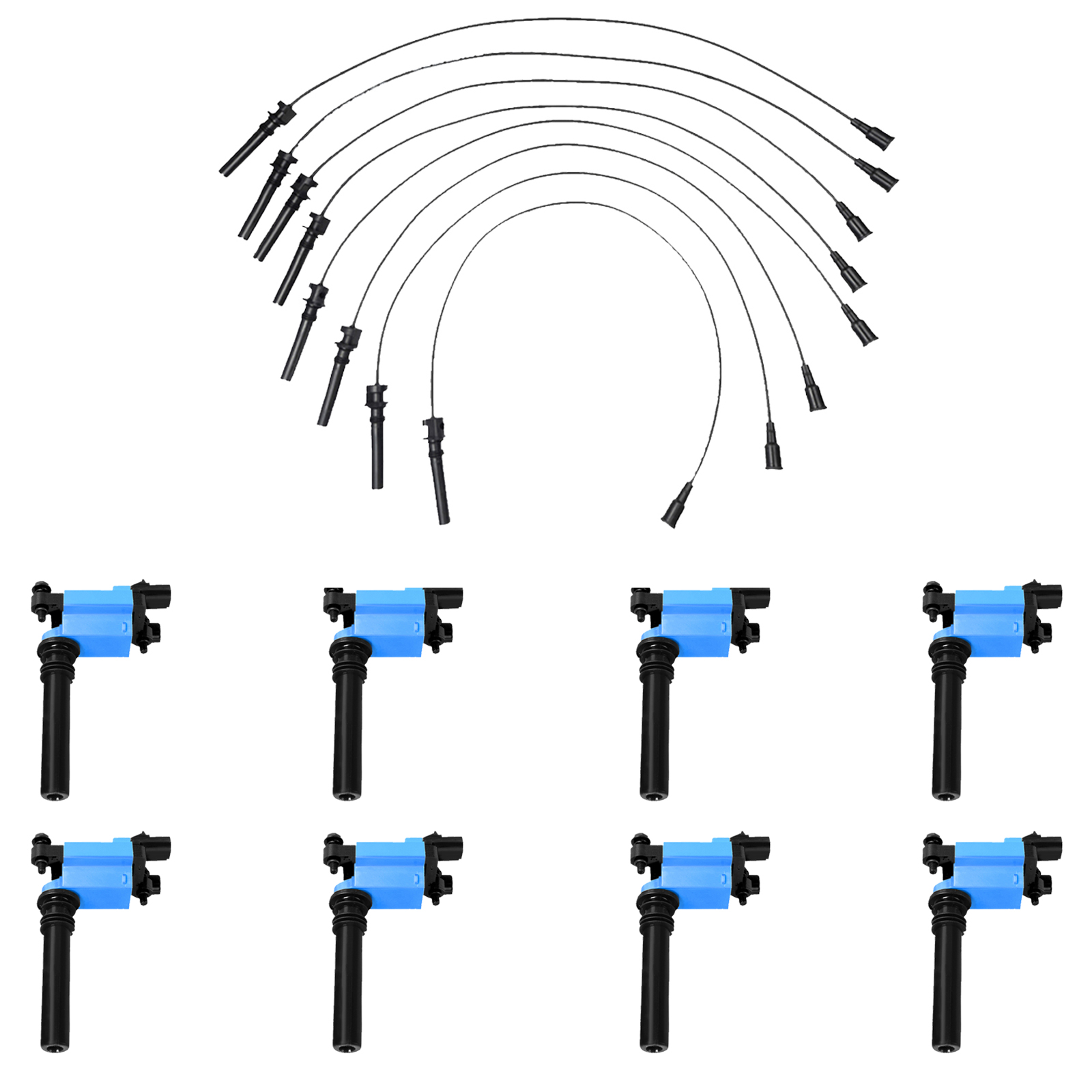 ACEON Set of 8 Performance Ignition coil + Wire Set For Dodge Ram 1500 Durango Chrysler 300 Jeep 5.7L