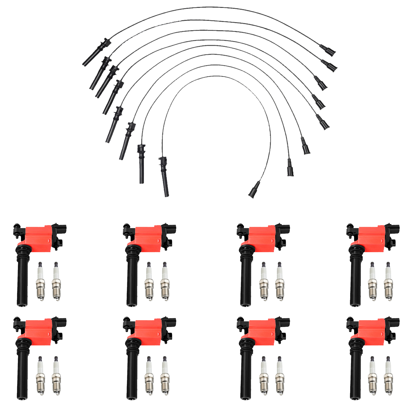 ACEON Set of 8 Performance Ignition coil + Wire Set + Spark Plug For Dodge Ram 1500 Durango Chrysler 300 Jeep 5.7L