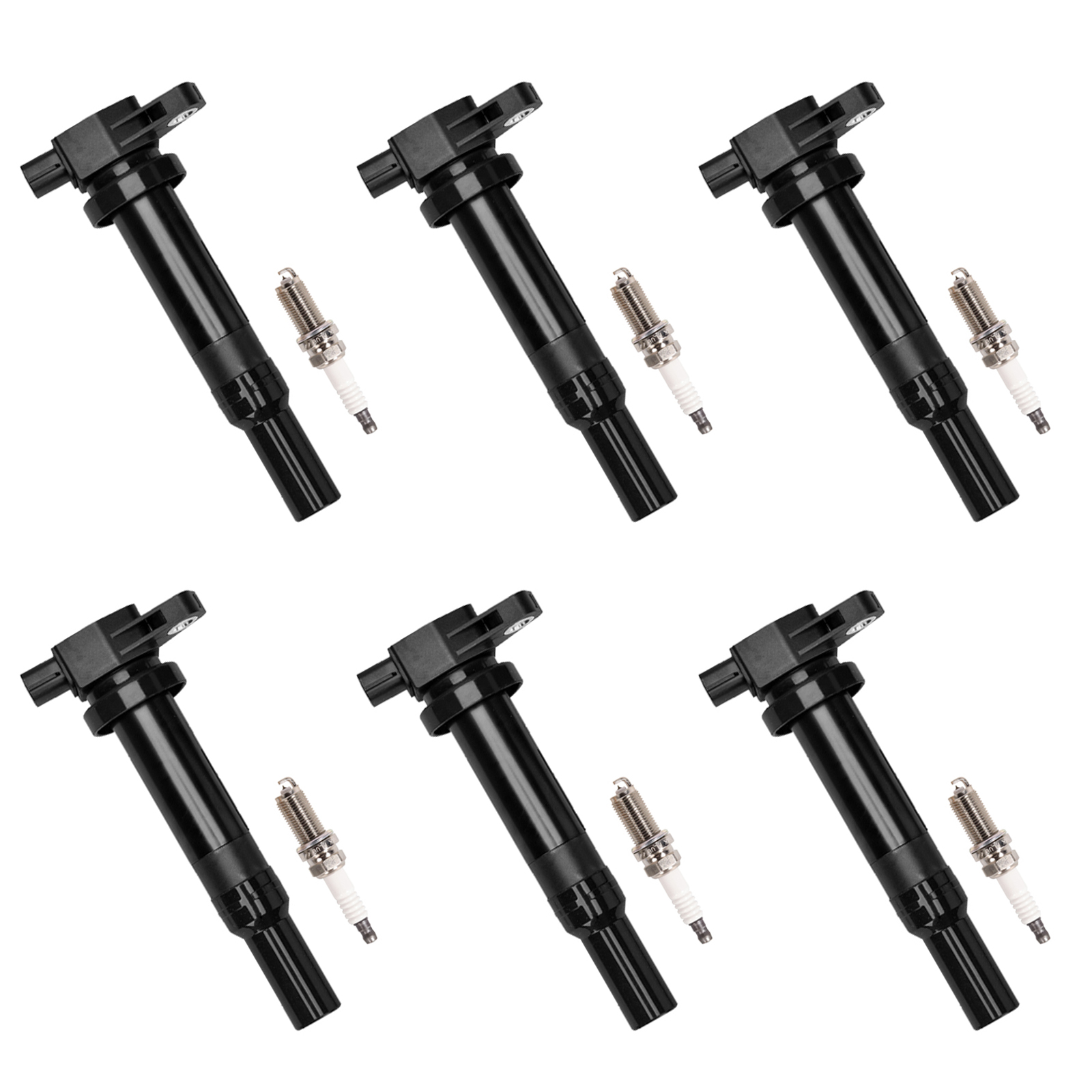 ACEON Set of 6 Ignition coil + Spark Plugfor Kia 2006-2011 Optima Magentis Rondo Hyundai 2007-2009 Santa Fe V6