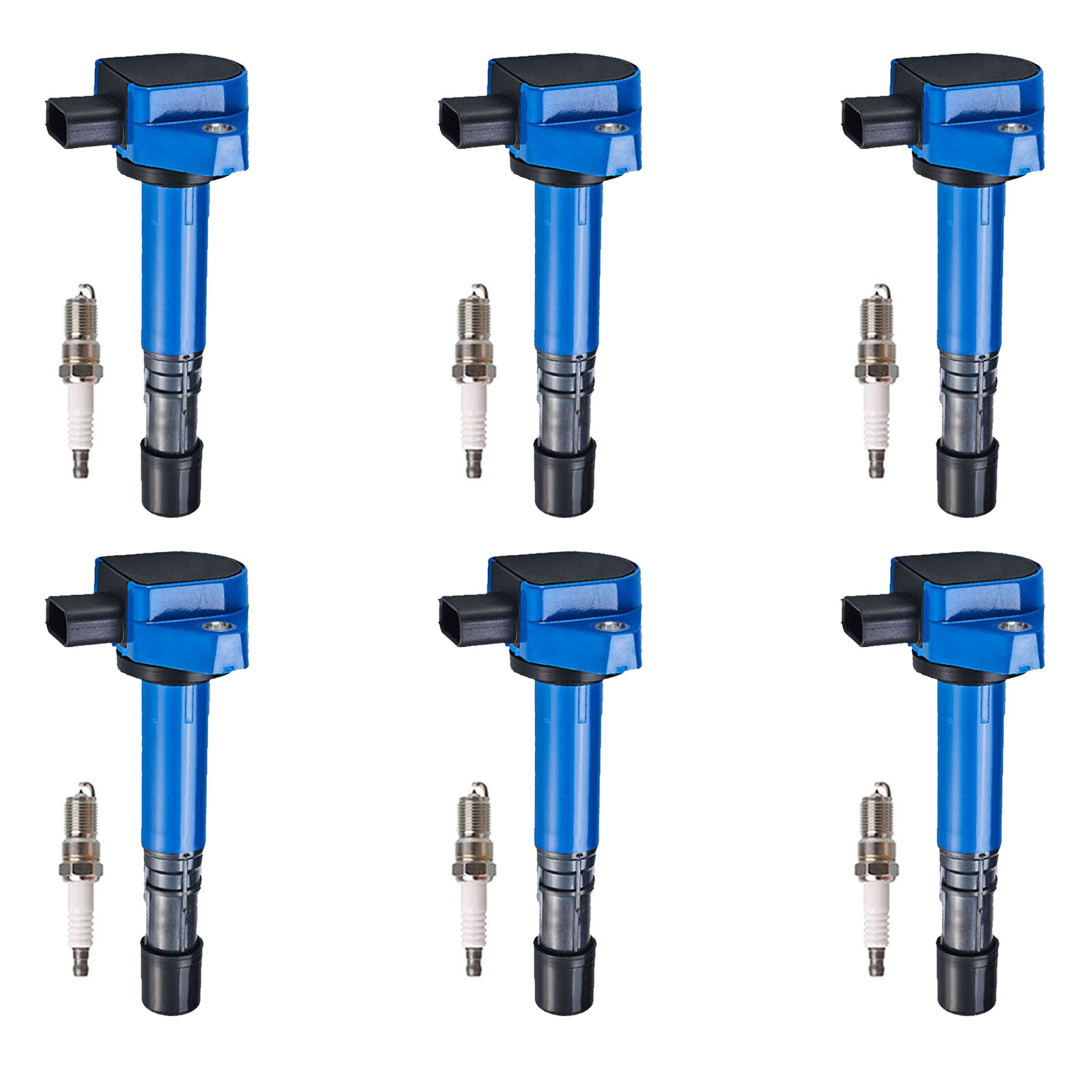 ACEON Set of 6 Performance Ignition coil + Spark Plug For 01-05 Honda Civic Acura