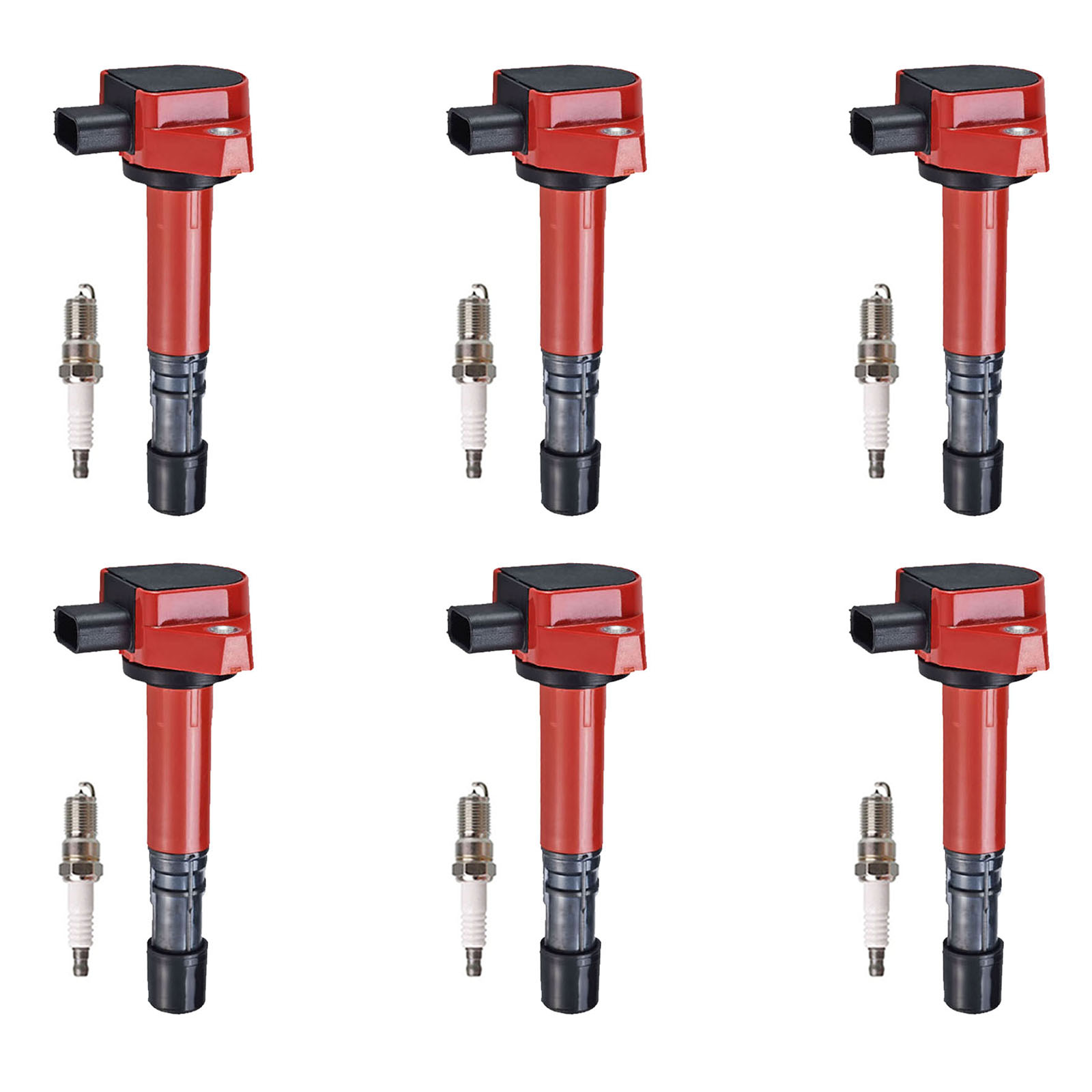 ACEON Set of 6 Performance Ignition coil + Spark Plug For 01-05 Honda Civic Acura