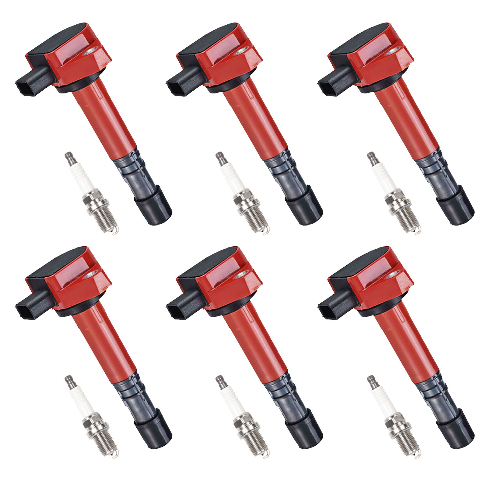 ACEON Set of 6 Performance Ignition coil + Spark Plug For 01-05 Honda Civic Acura