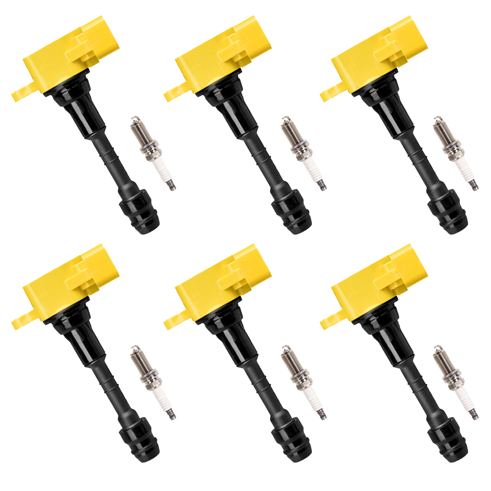 ACEON Set of 6 Performance Ignition coil + Spark Plug For Nissan Altima