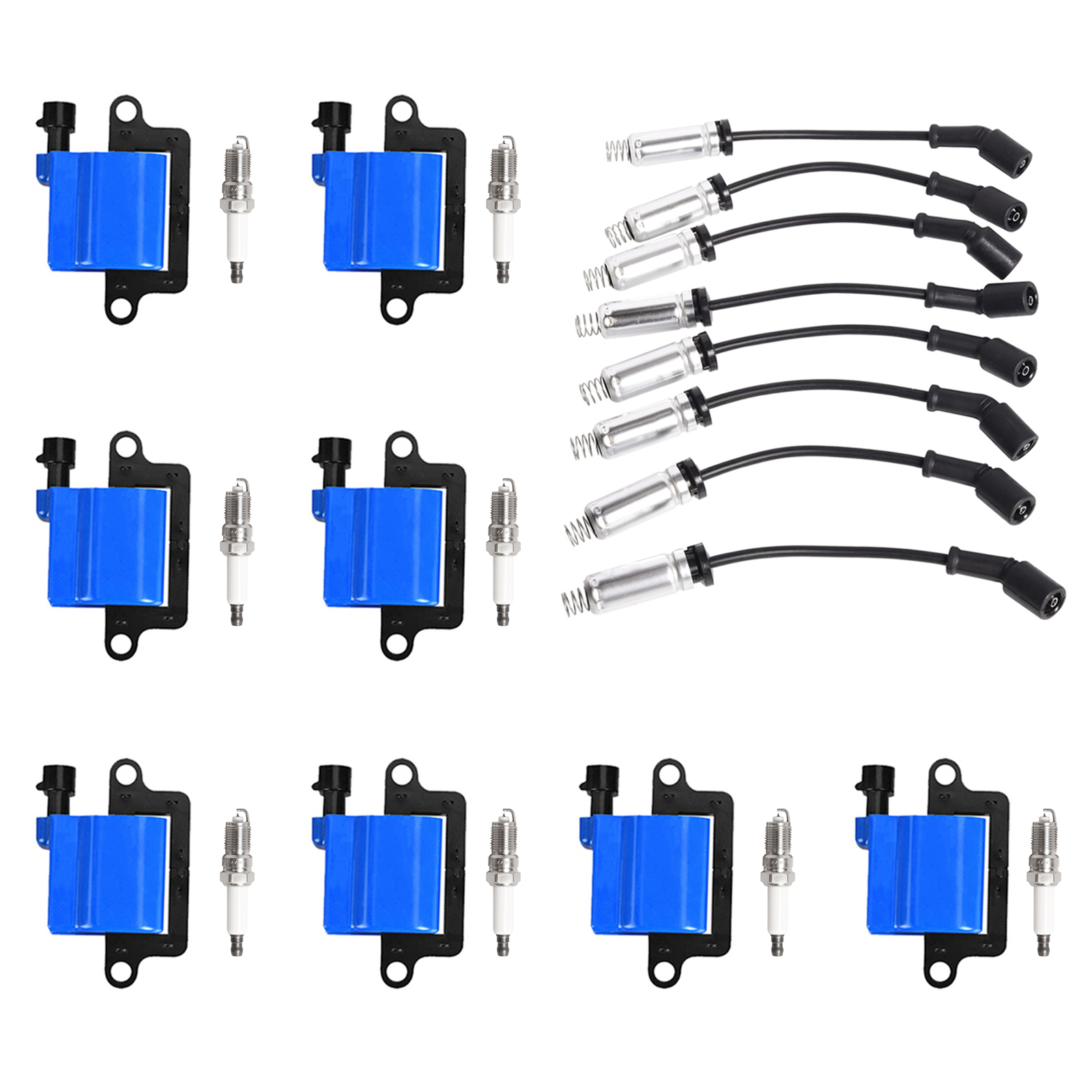 ACEON Set of 8 Performance Ignition coil + Wire Set + Spark Plug For Chevrolet Tahoe GMC Yukon