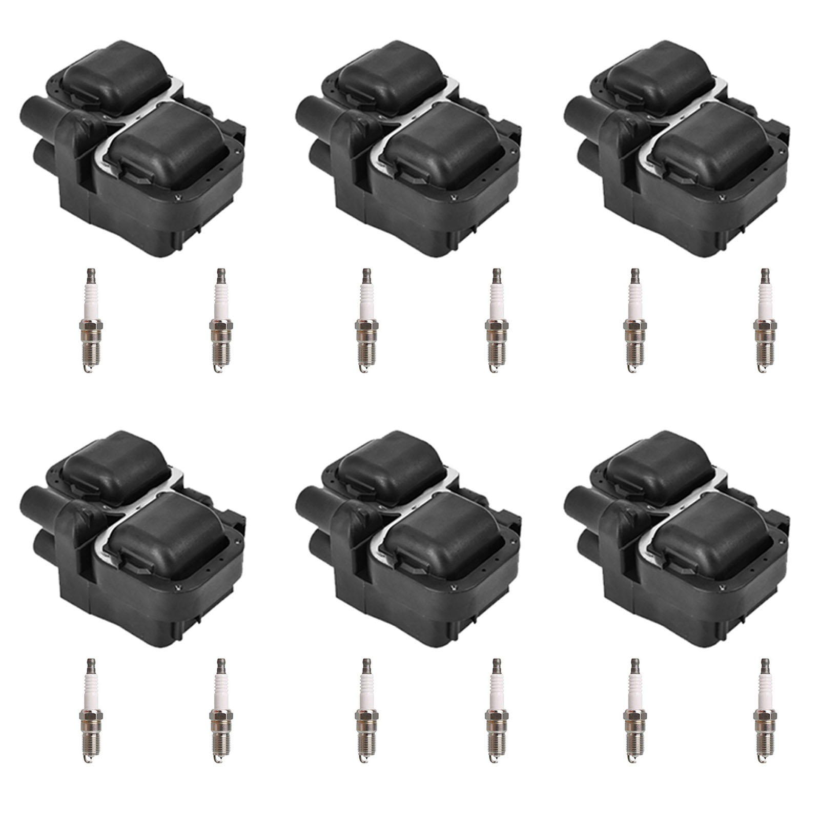 ACEON Set of 6 Ignition coil + Spark Plug For Mercedes-Benz C CL CLK ML Class