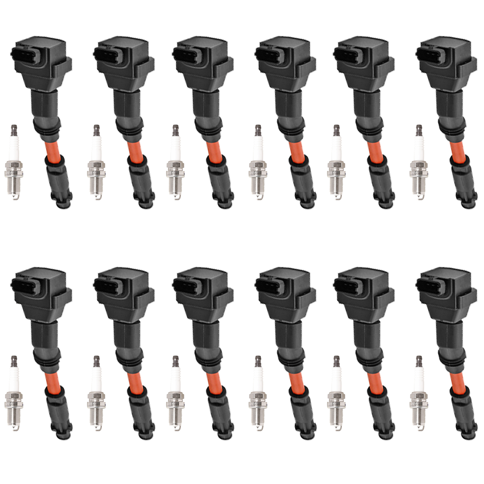ACEON Set of 12 Ignition coil + Spark Plug For 1996-1999 Mercedes Benz S500 5.0L S420 4.2L V8