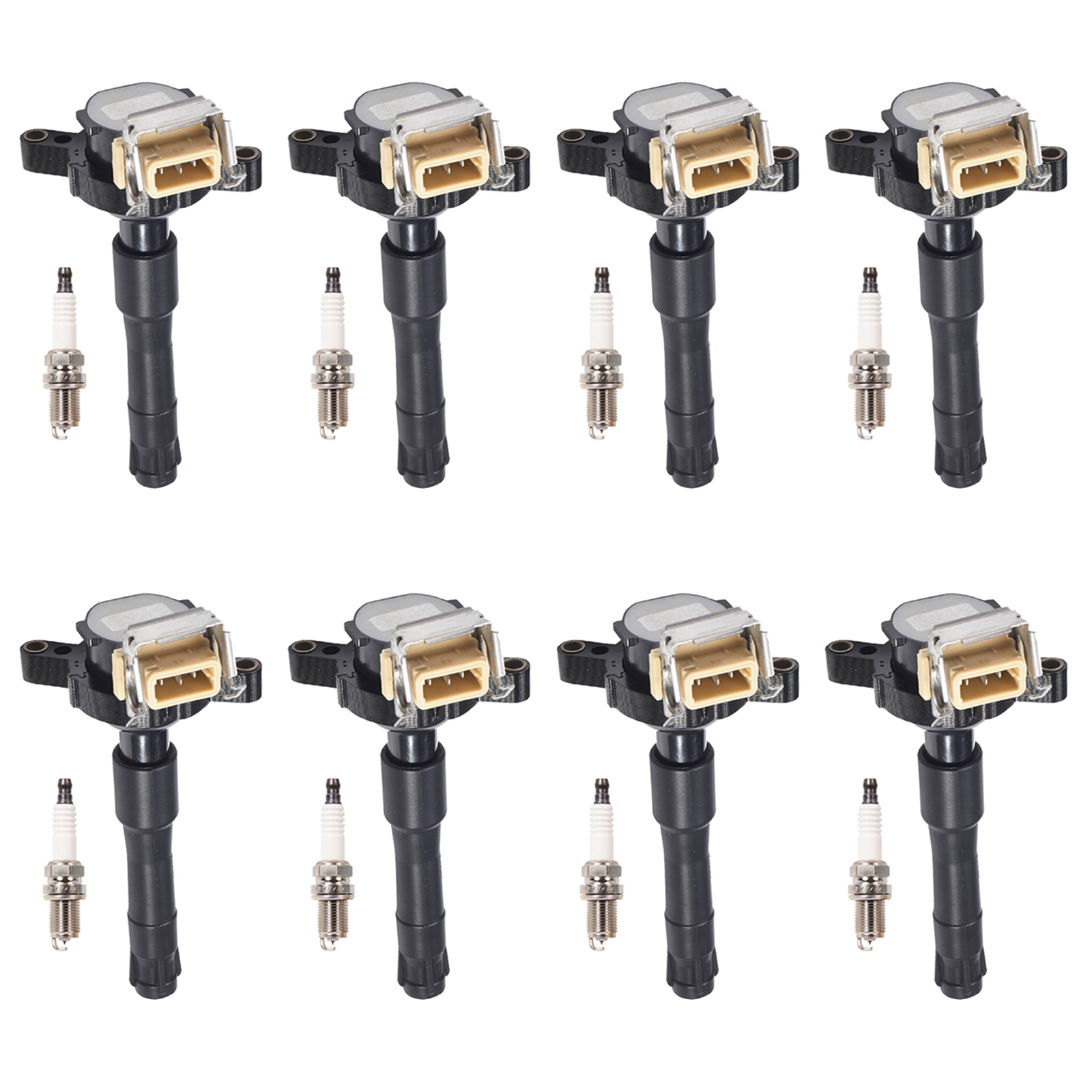 ACEON Set of 8 Ignition coil + Spark Plug For BMW 325i 323i 2.5L 740iL X5 540i 4.4L 330i 530i