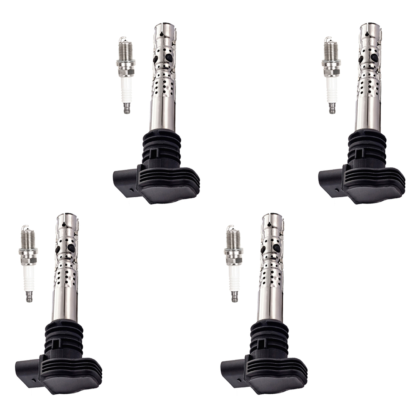 ACEON Set of 4 Ignition coil + Spark Plug For 00-06 Audi A4 Quattro 1.8L I4